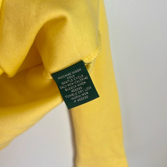 NEW Ralph Lauren women’s medium yellow cotton long sleeve turtleneck - Picture 4 of 5